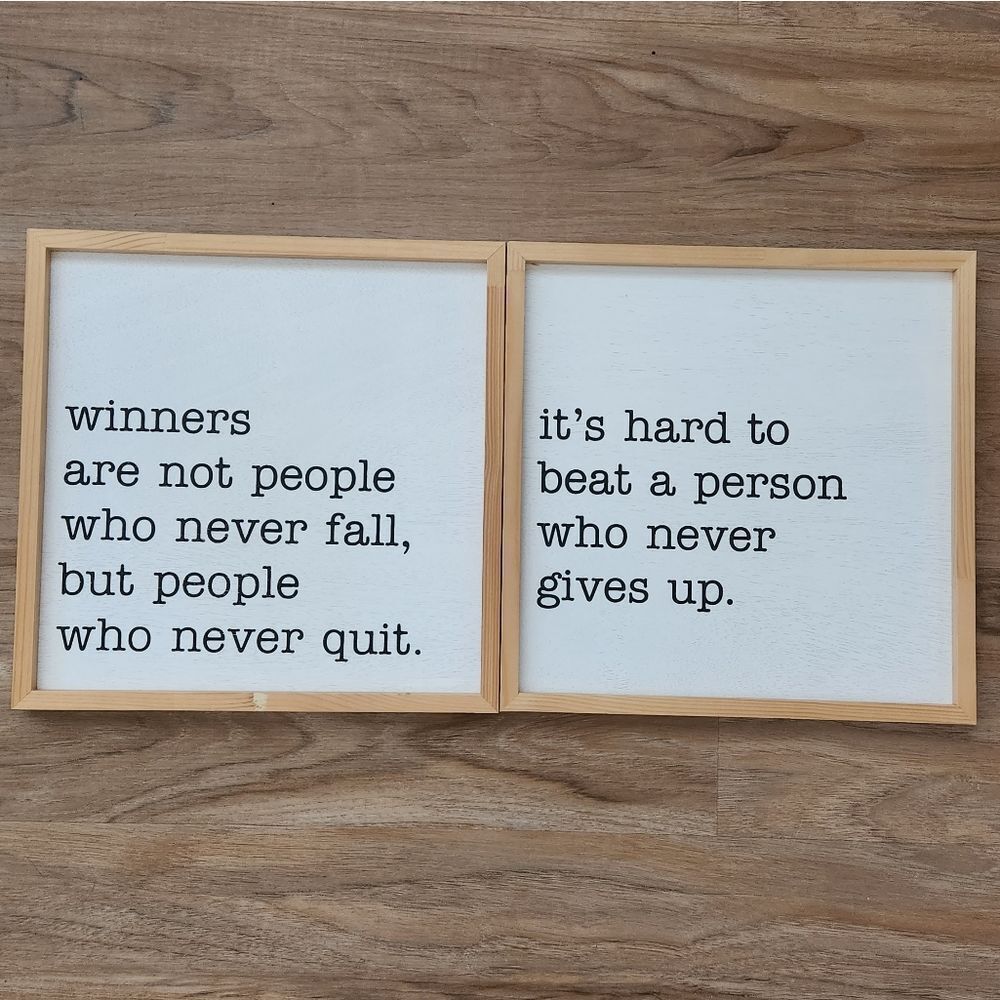 🩵NWT Hobby Lobby Pair of 12x12 Inspirational Quotes